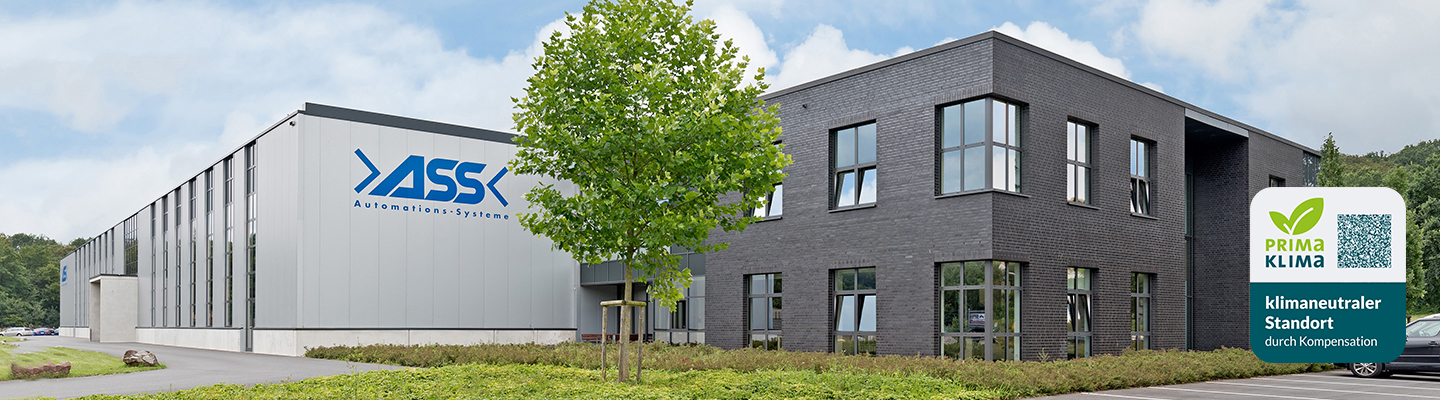 Zertifiziert klimaneutraler Standort der ASS Maschinenbau GmbH in 51491 Overath.